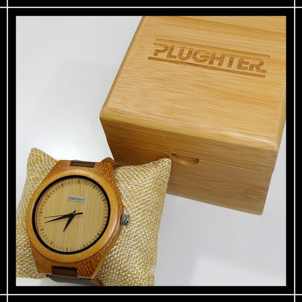 Reloj caballero clásico de madera plughter
